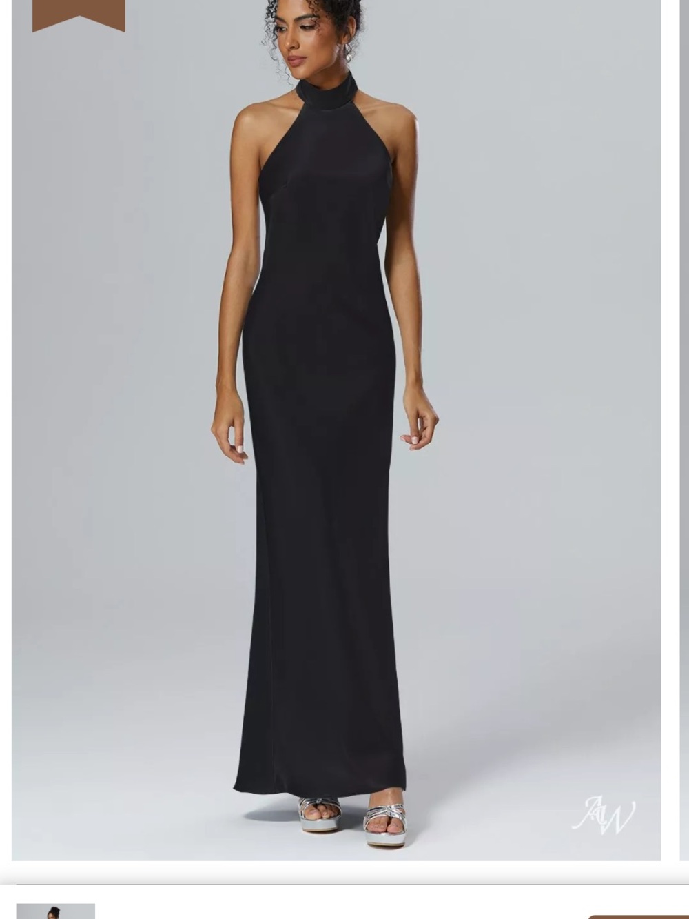 Elegant Black Halter Satin Charmeuse Gown and/or Bridesmaids Dress